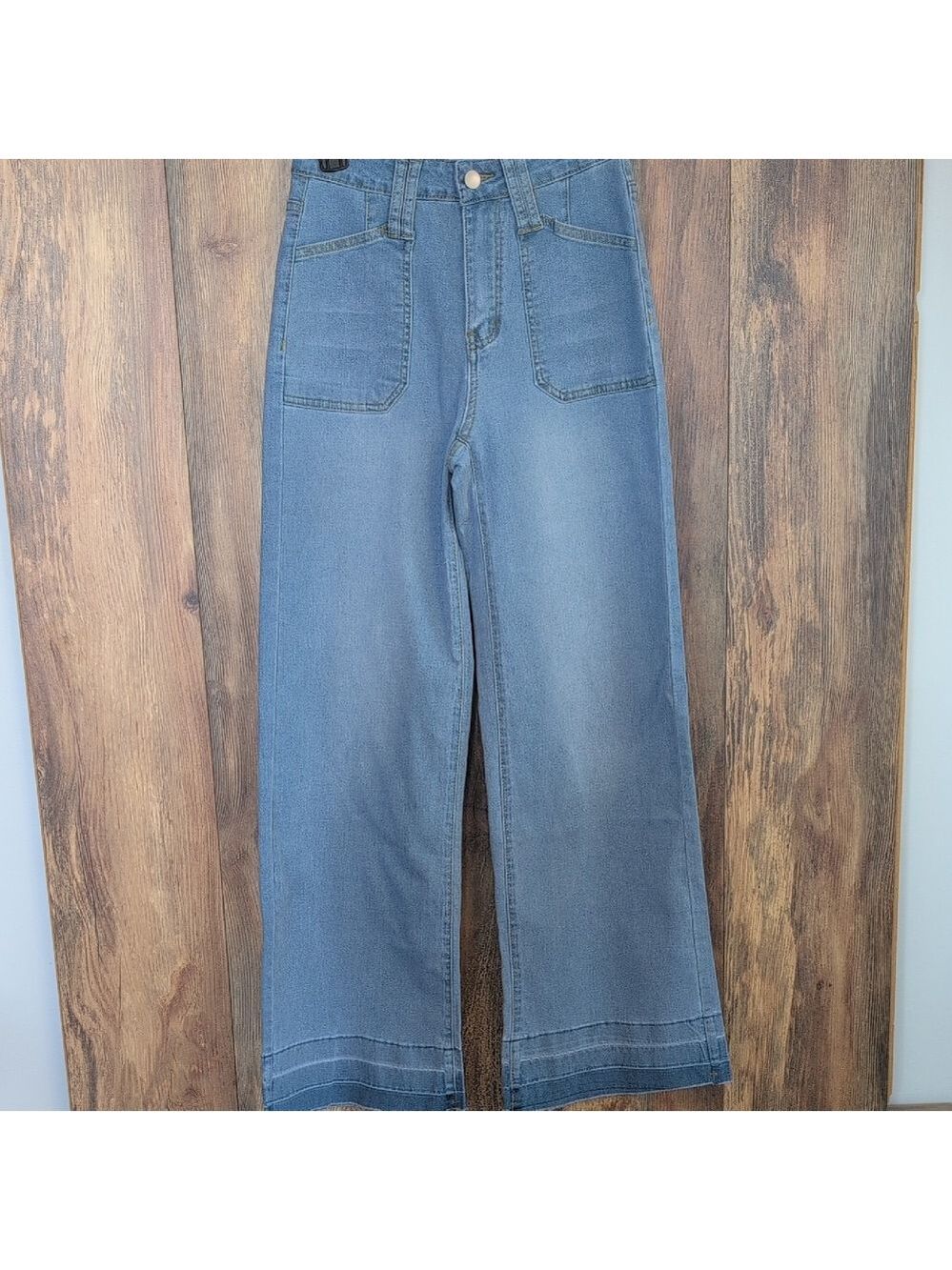 Women's Blue Wide-Leg Retro 70's Style Jeans Small R183